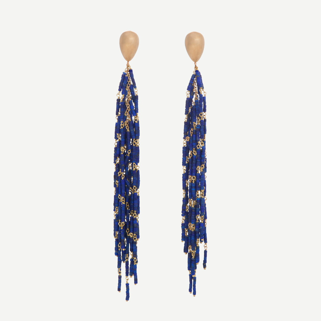Lapis Fringe Earrings