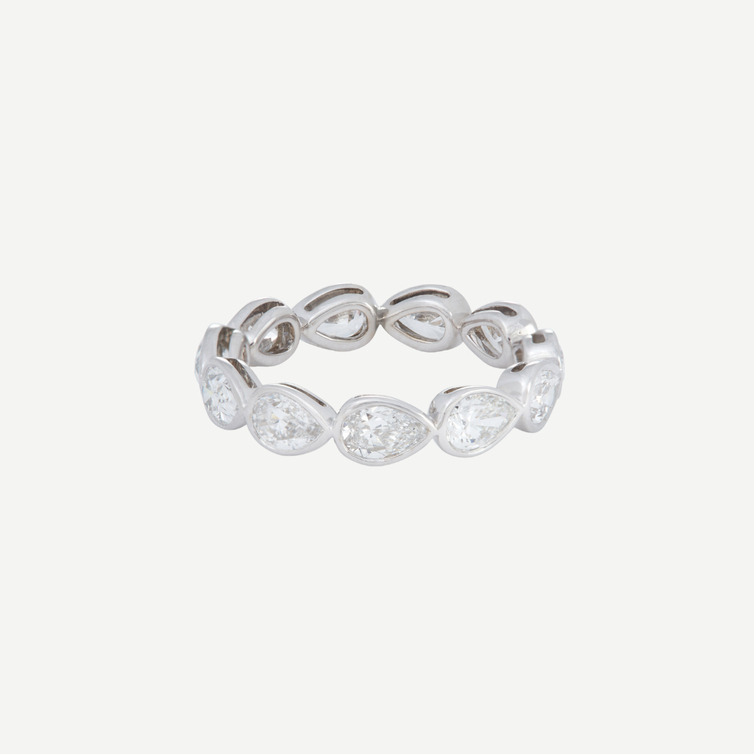 Pear Shaped Diamond Band Ring