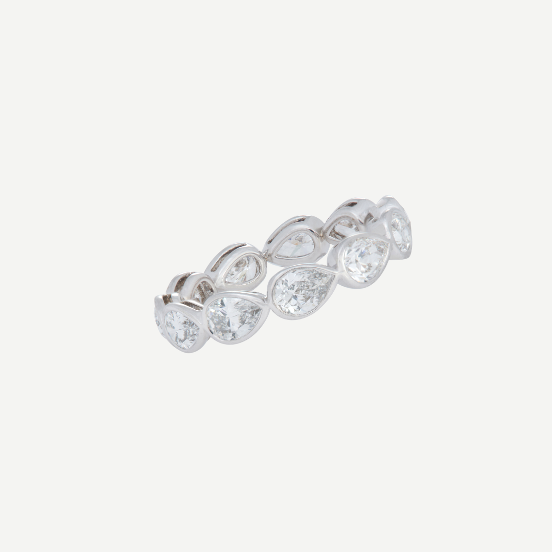 Pear Shaped Diamond Band Ring