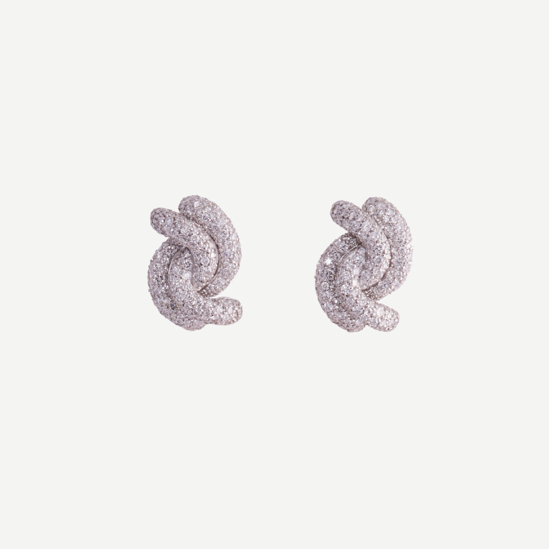 Petite Pavé Swirl Earrings with Diamonds