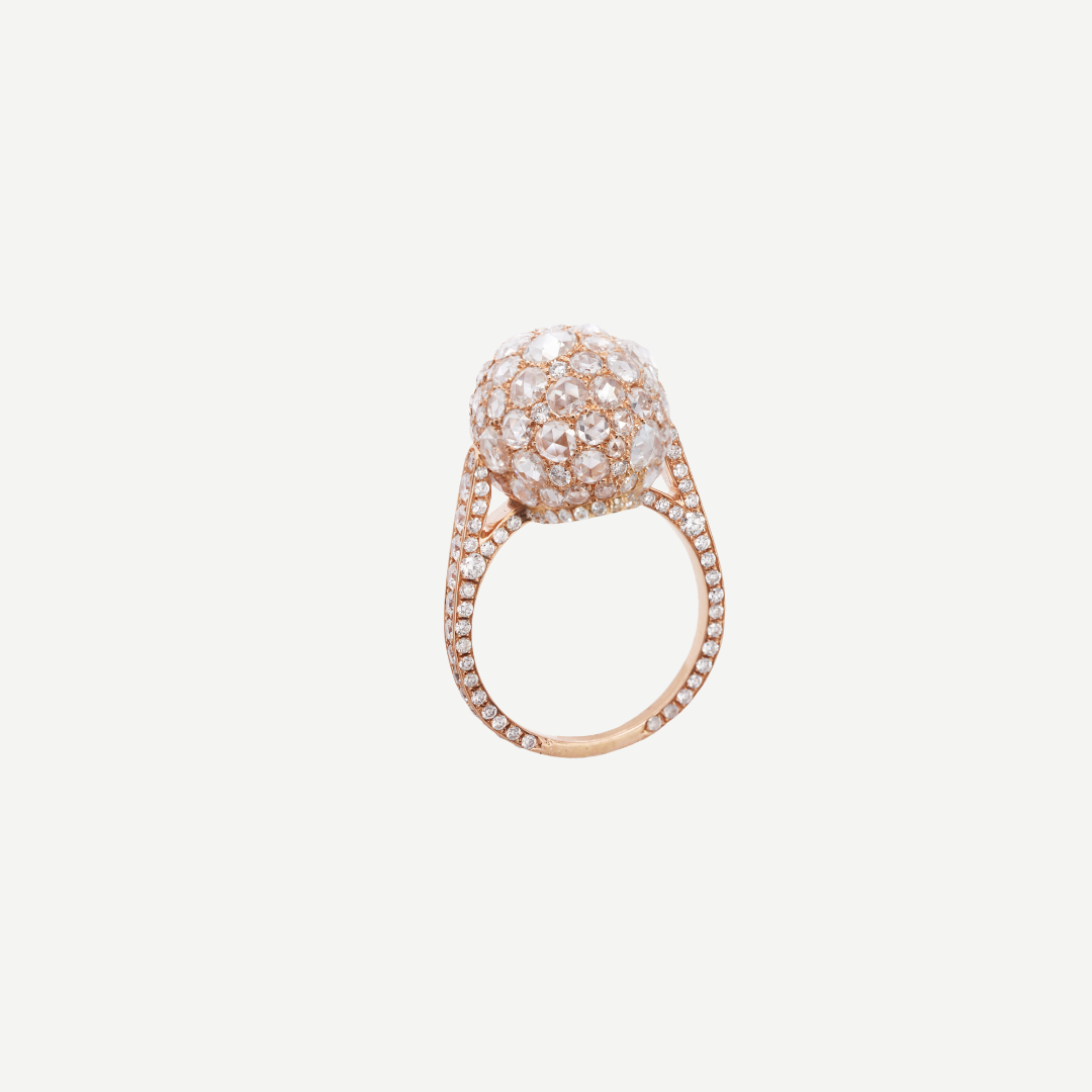 Rosebud Ring with Diamonds