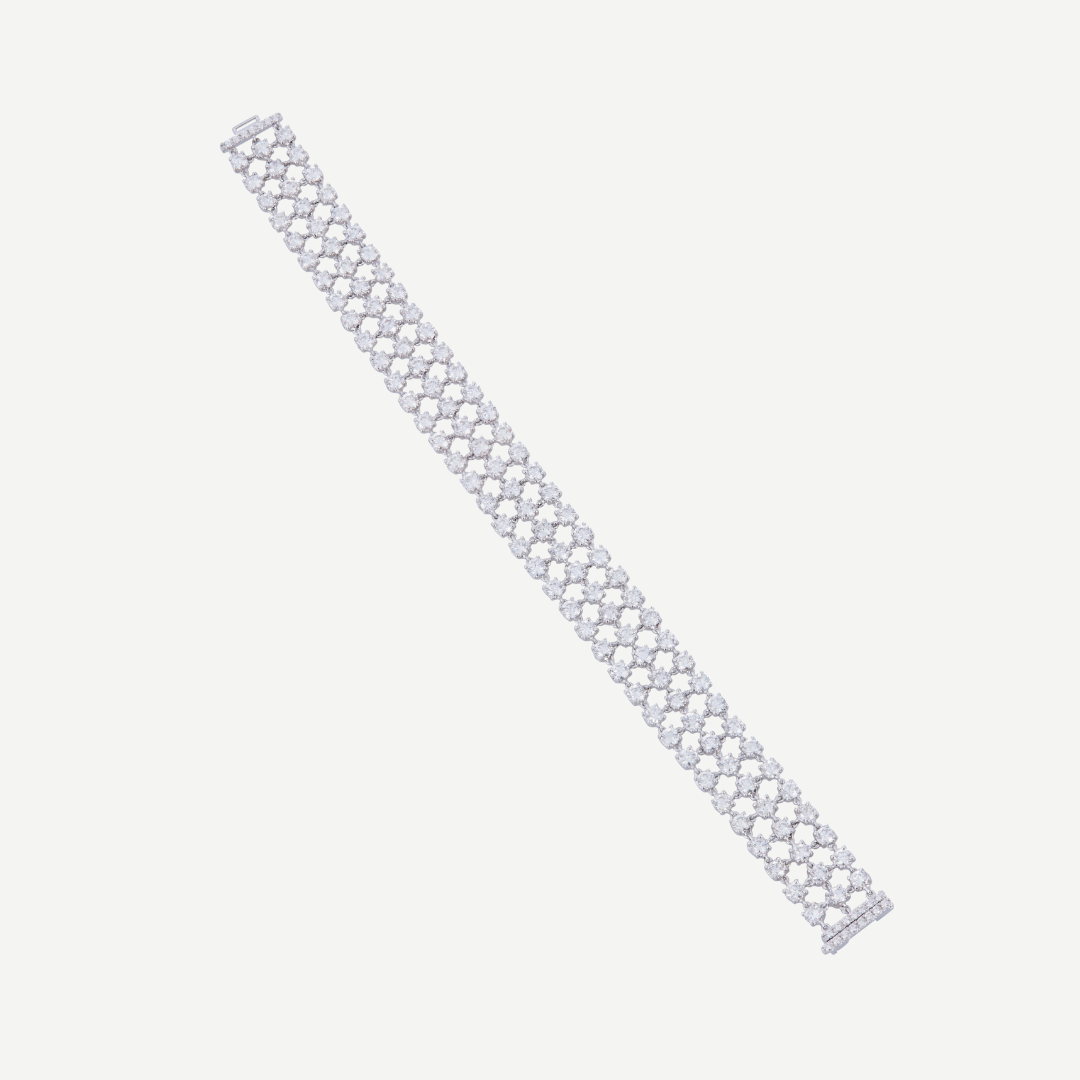 Diamond Three Row Flexible Bracelet