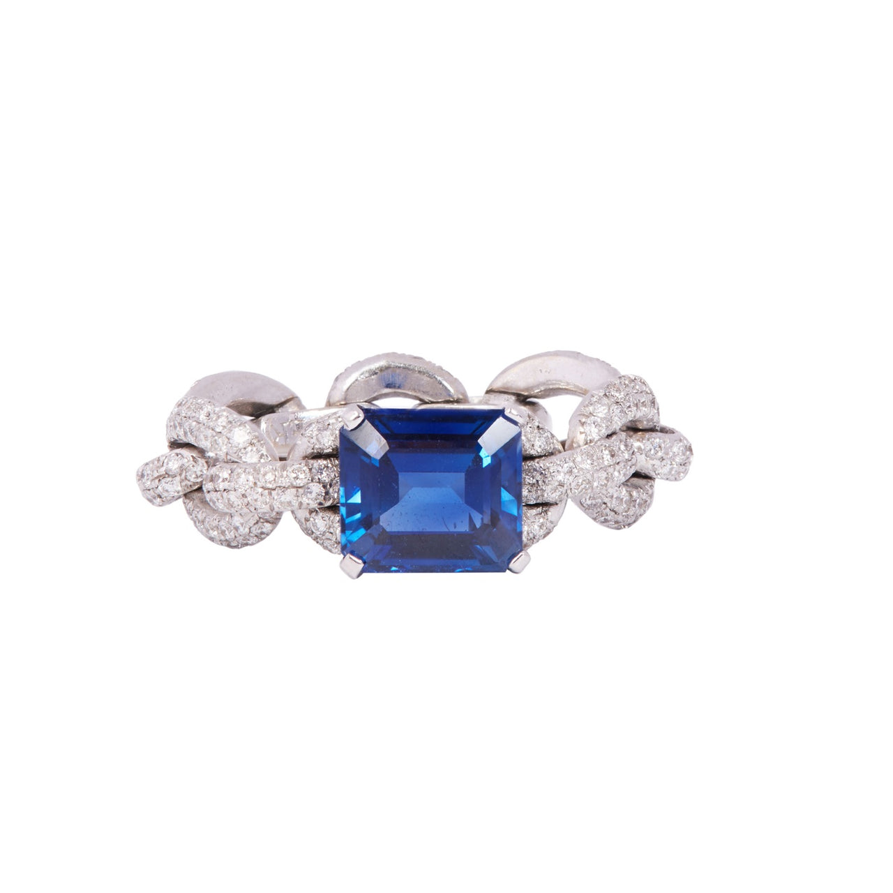 Sapphire Oval Link Ring