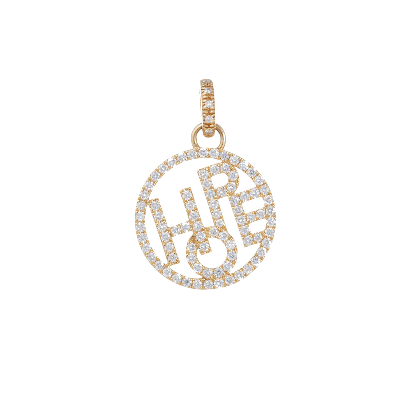 Hope Charm with Diamonds - Large | Yellow Gold | Charms Charms & Pendants