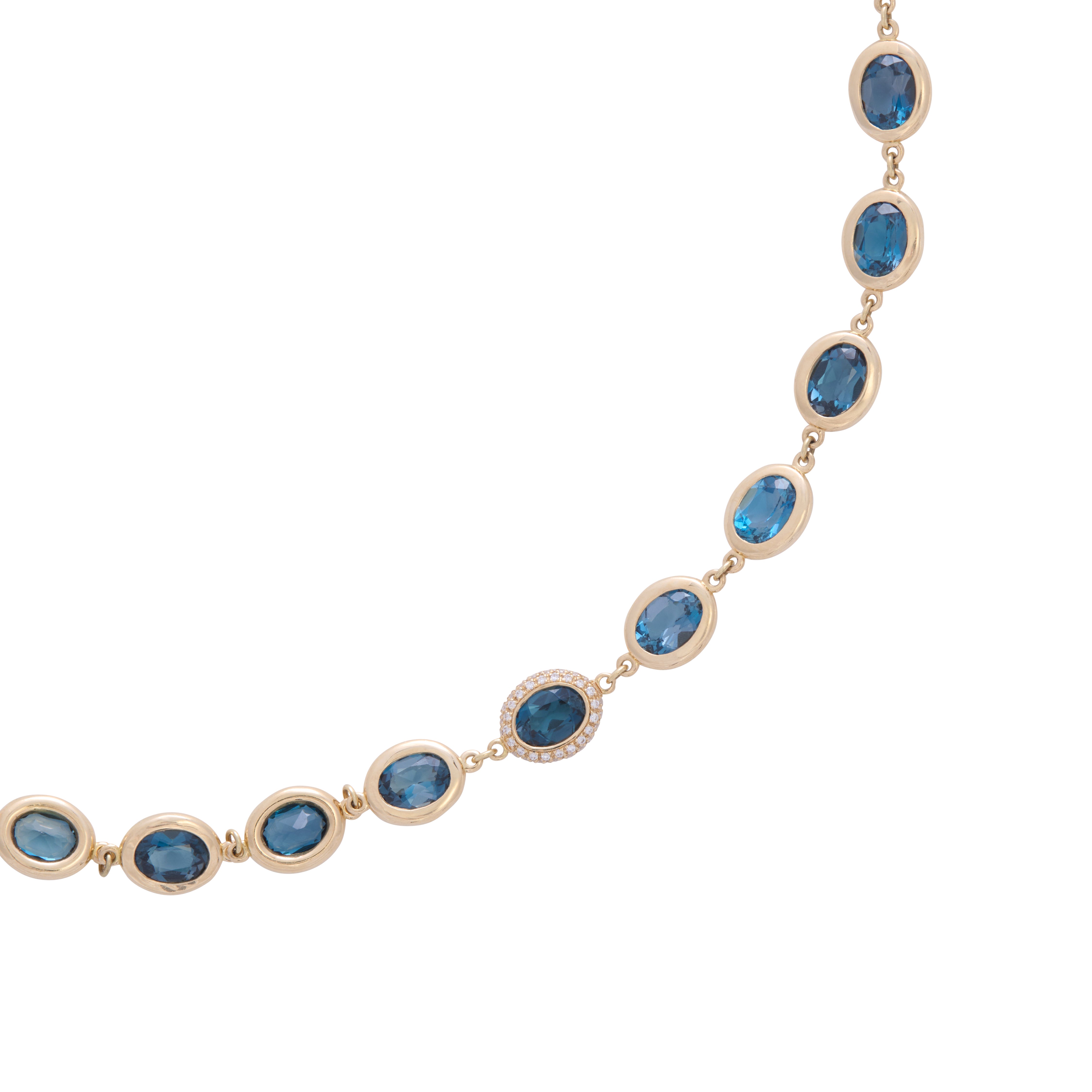 Clover Denim Blue Topaz Necklace