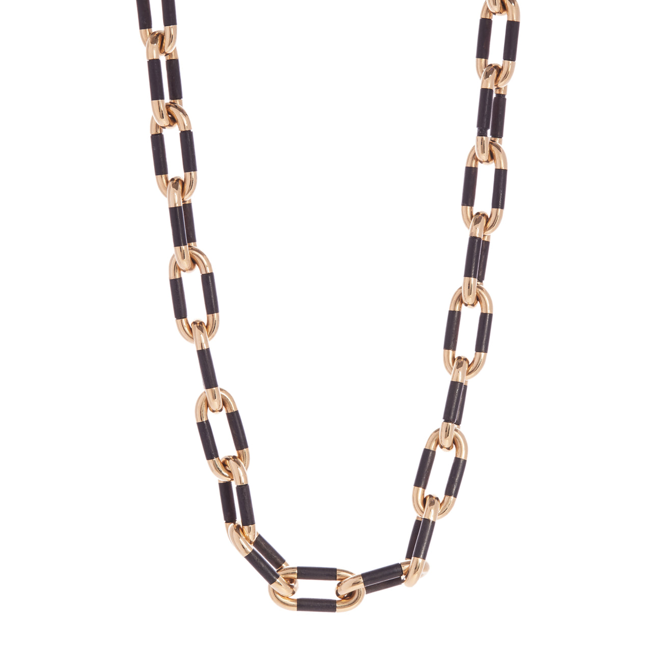 Ebony and Gold Link Necklace