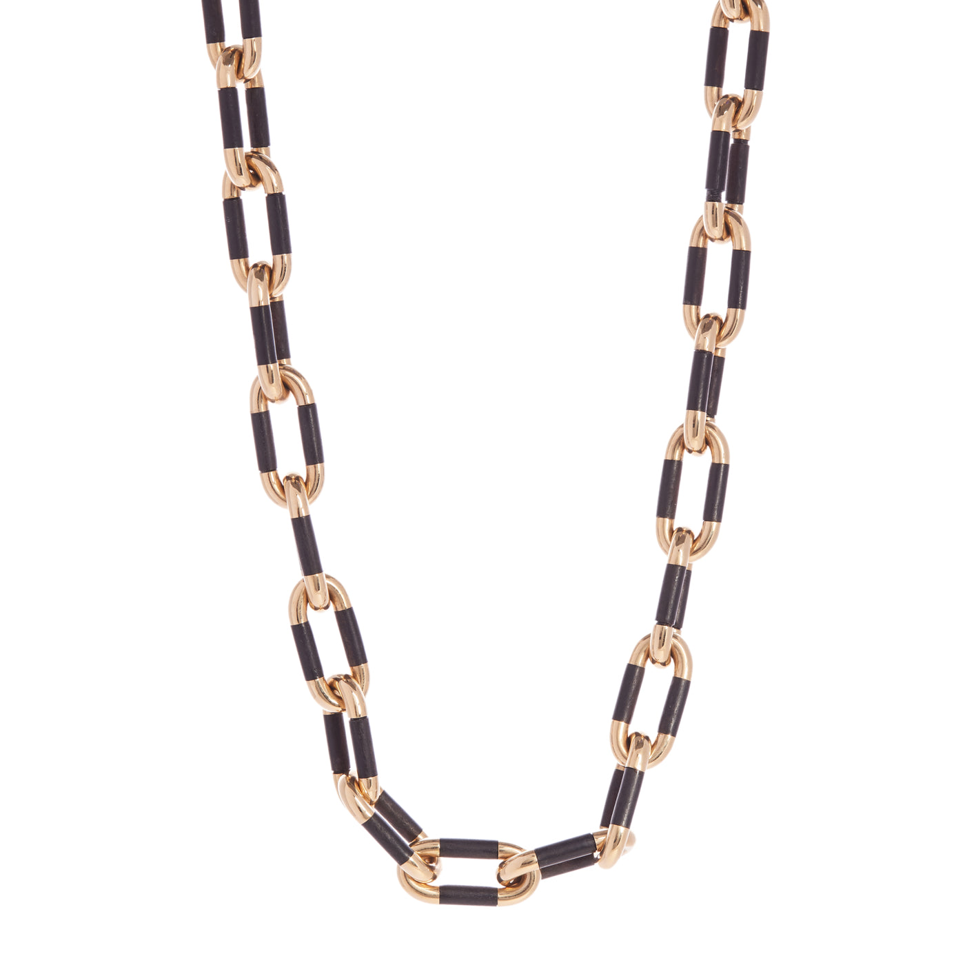 Ebony and Gold Link Necklace | Yellow Gold / 28 in (71 cm) | Necklaces