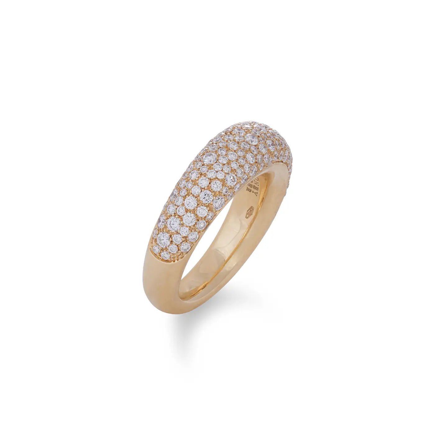 French Dome Ring with Diamond Pavé | Yellow Gold / 6 | Rings