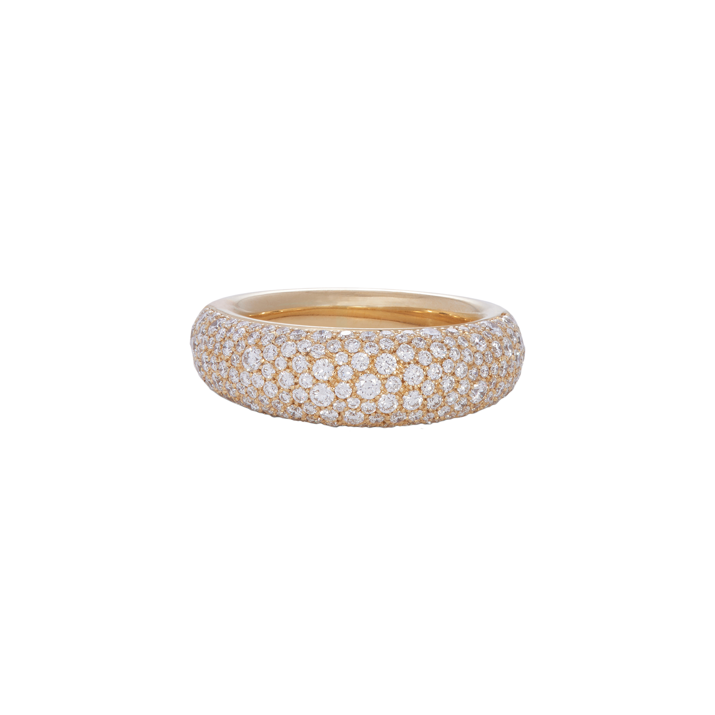 French Dome Ring with Diamond Pavé | Yellow Gold / 6 | Rings