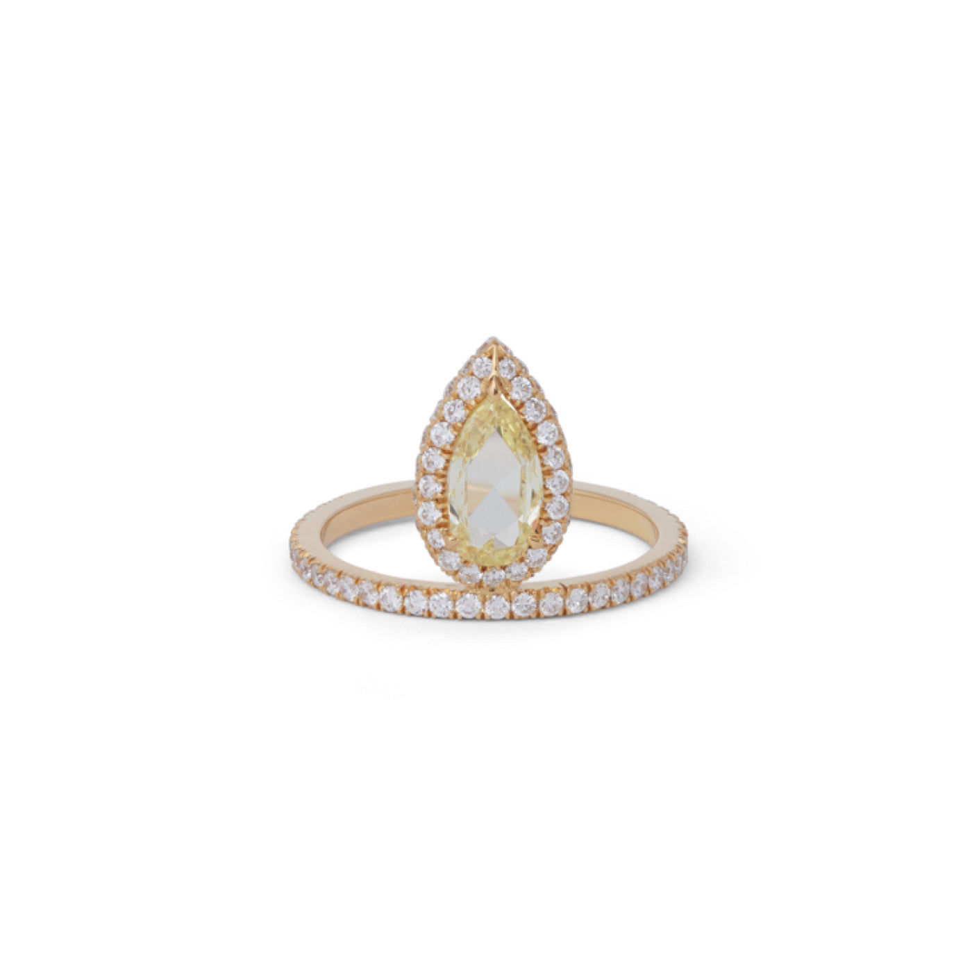 Teardrop Yellow Diamond Ring