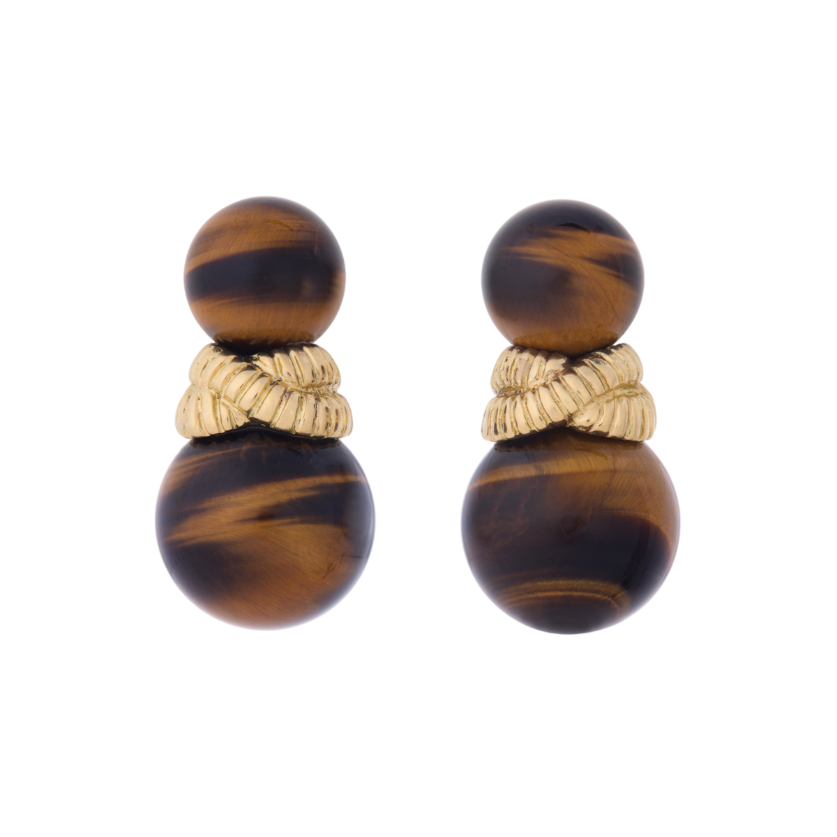 Double Tigers Eye Earrings