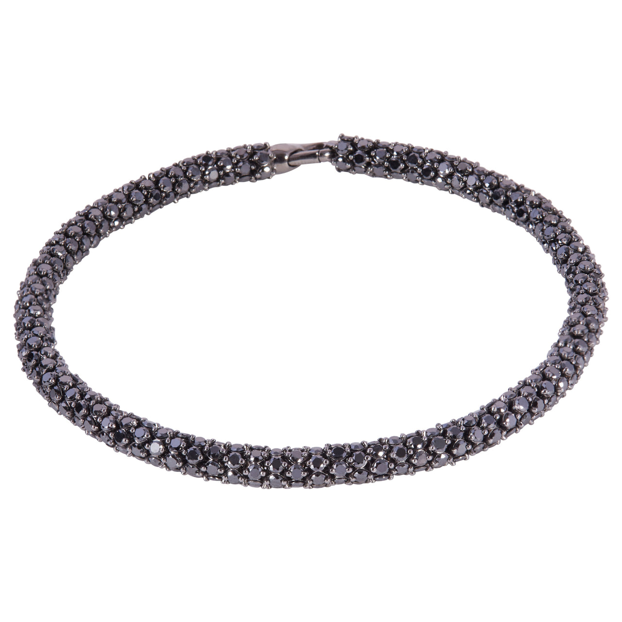 Rope Bracelet with Black Diamonds