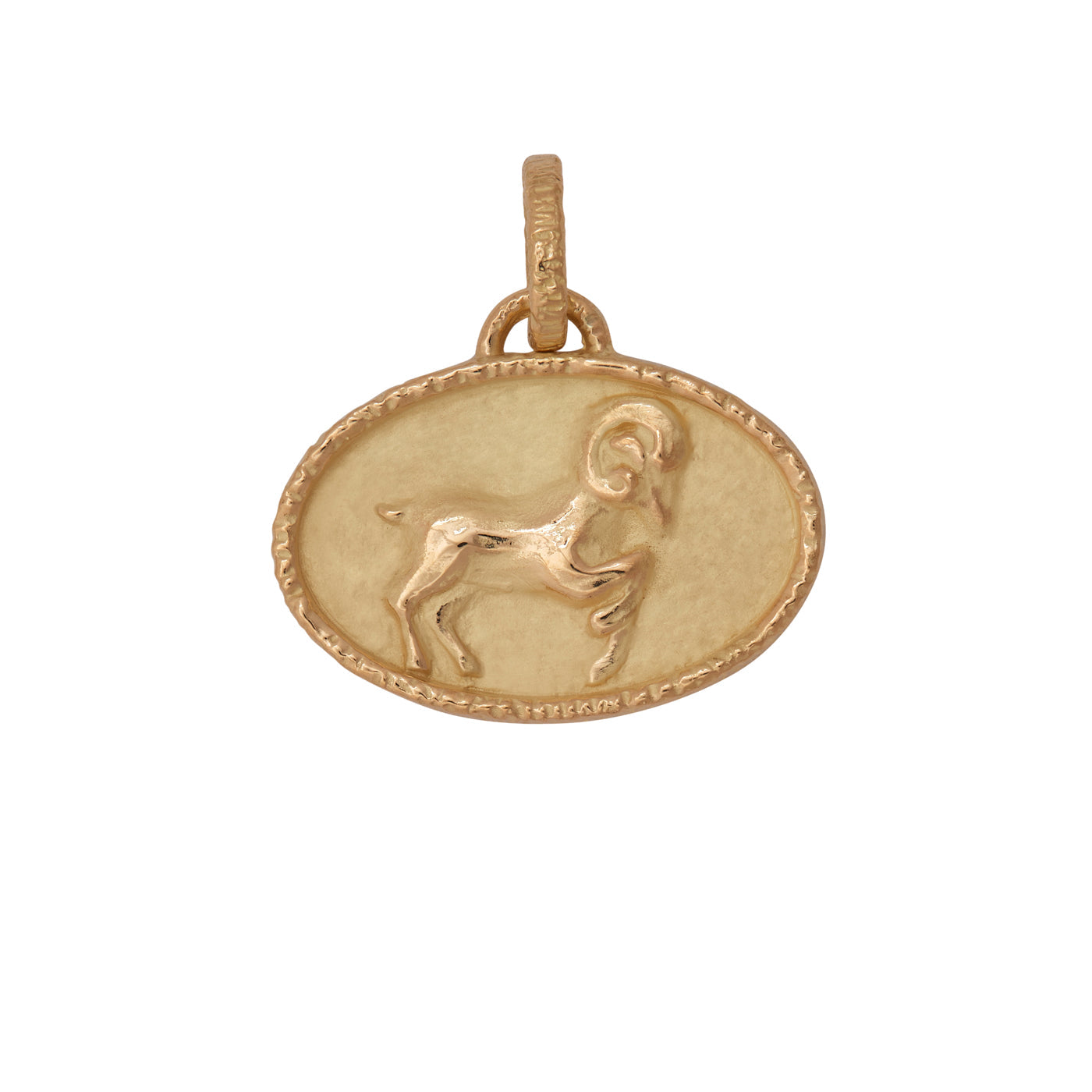 Aries Zodiac Pendant in Yellow Gold and Diamonds - Sidney Garber