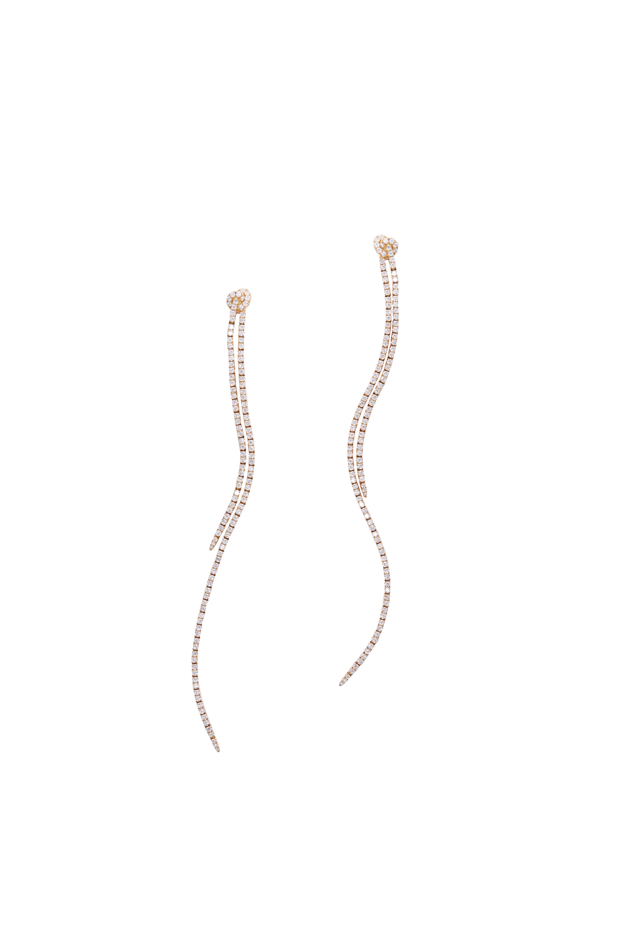 Long Knot Earrings with Diamond Pavé