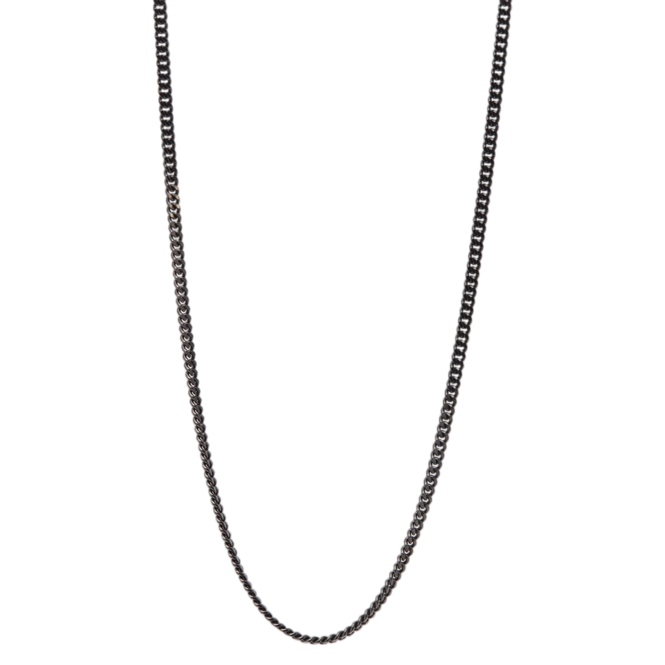 Black Curb Chain Necklace | White Gold | Necklaces