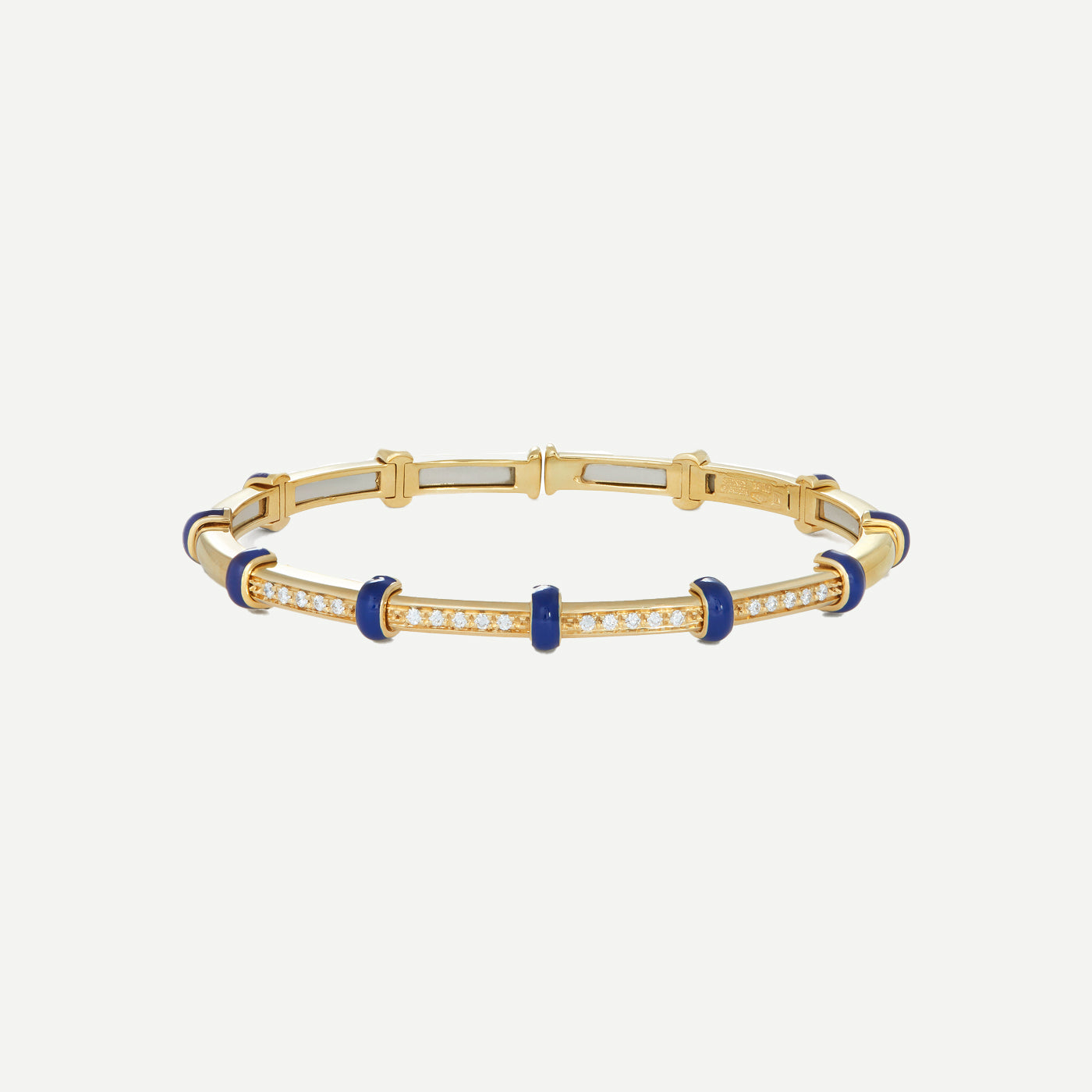 Blue Enamel Carly Bracelet with Diamonds