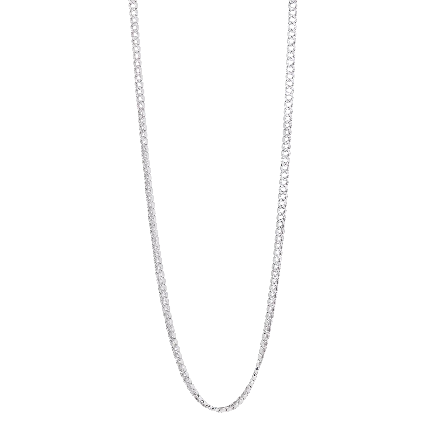 Gourmette Necklace with Double-Sided Pavé | White Gold / 25 in | Necklaces