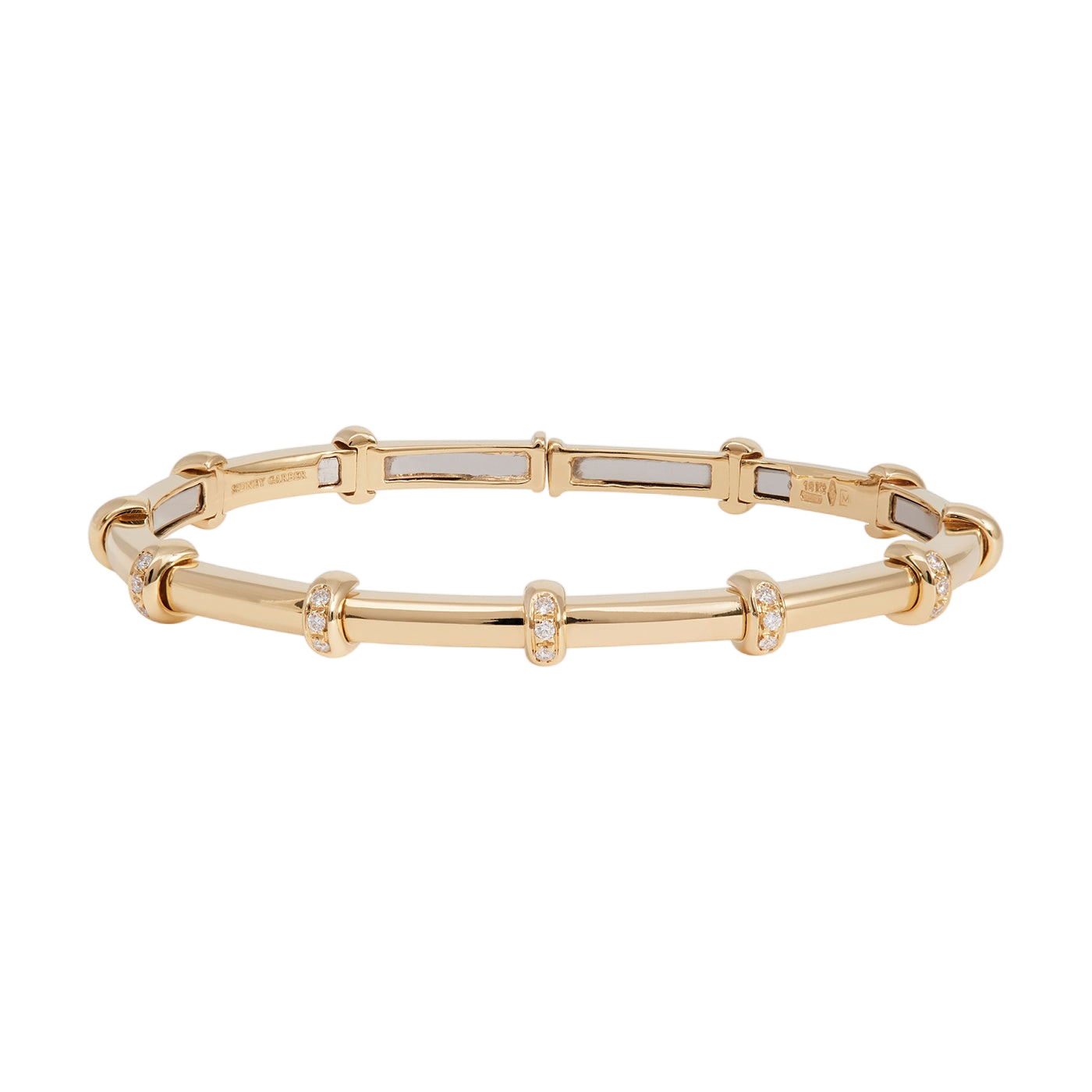 Carly Bracelet with Diamonds | Yellow Gold with diamond Stations / 6.2 in (15.75 cm) | Bracelets