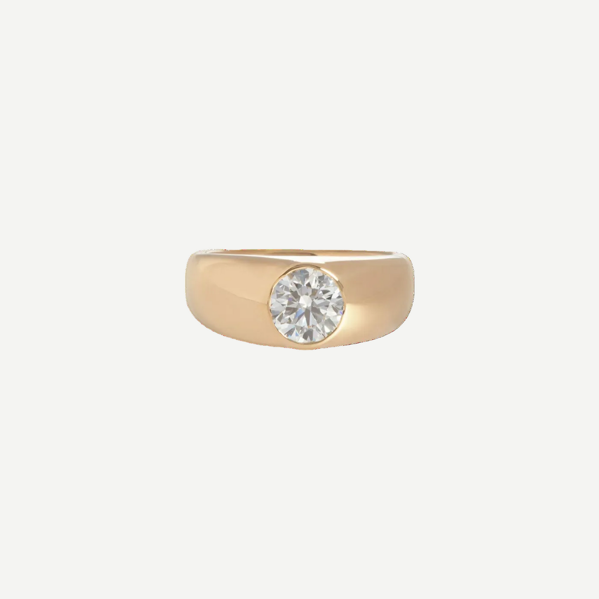 Chevalier Ring with Diamond | Yellow Gold | Rings