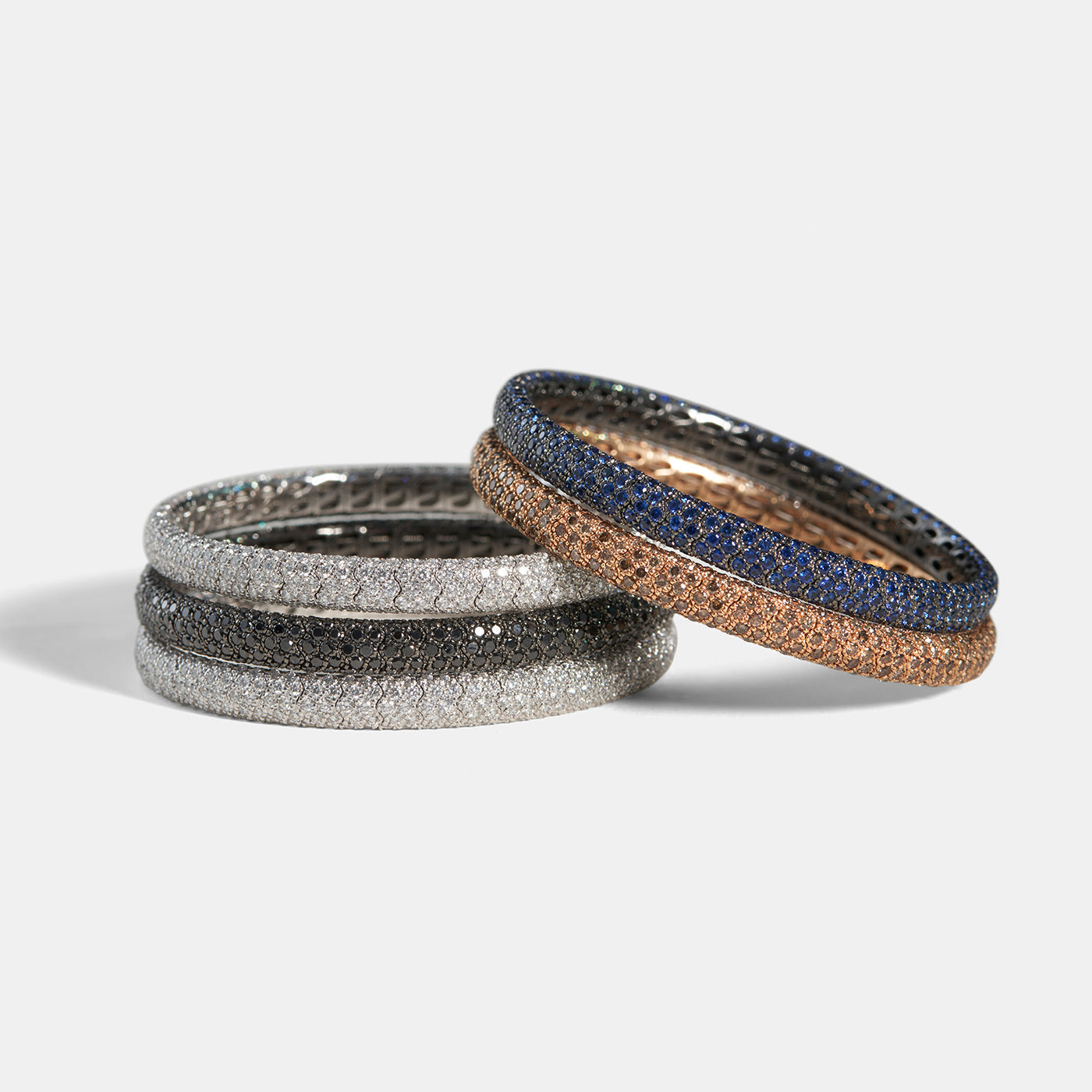 Pavé Stretch Bracelet with Cognac Diamonds | Bracelets Bracelets