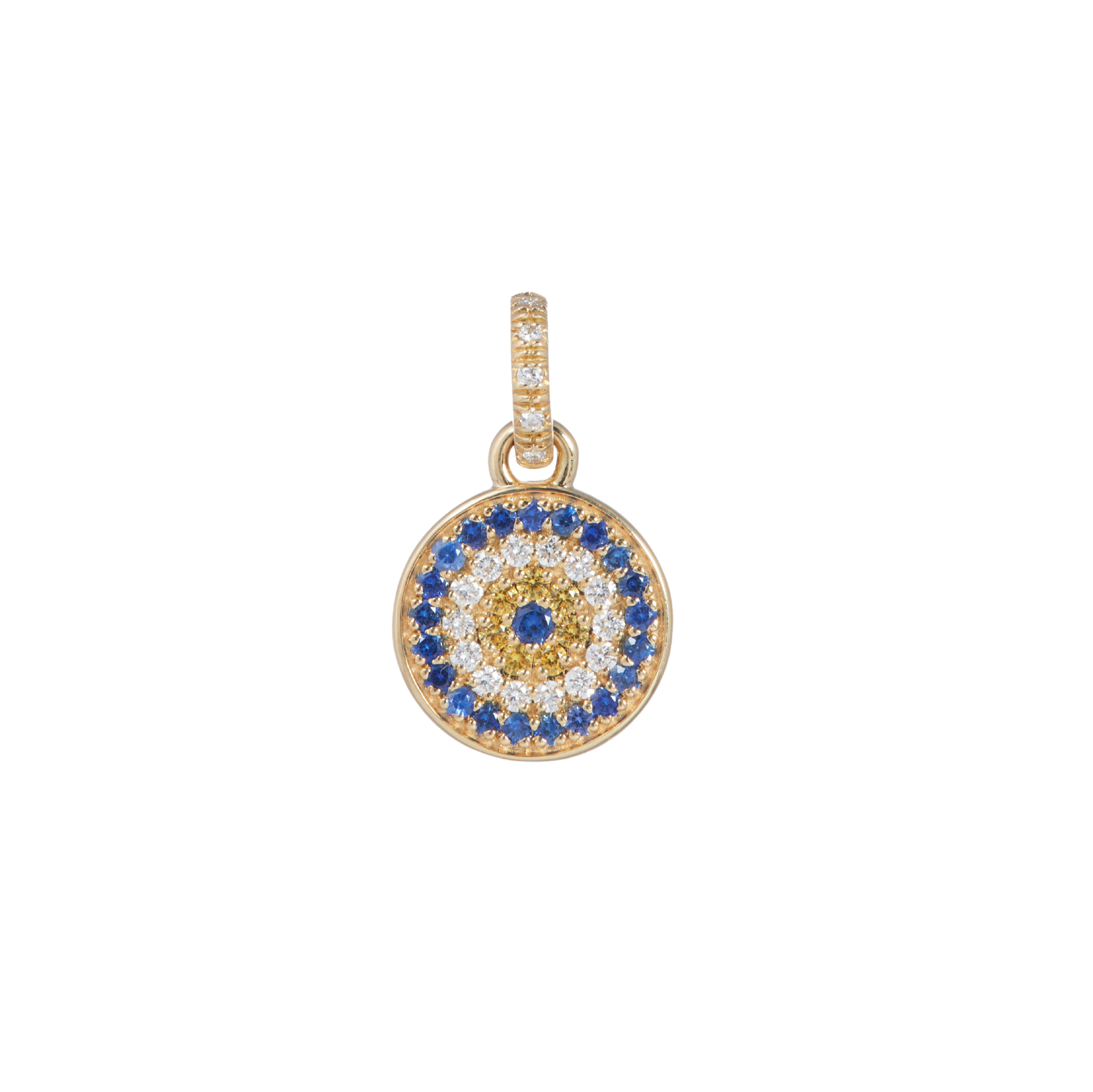 Evil Eye Charm with Diamonds & Sapphires