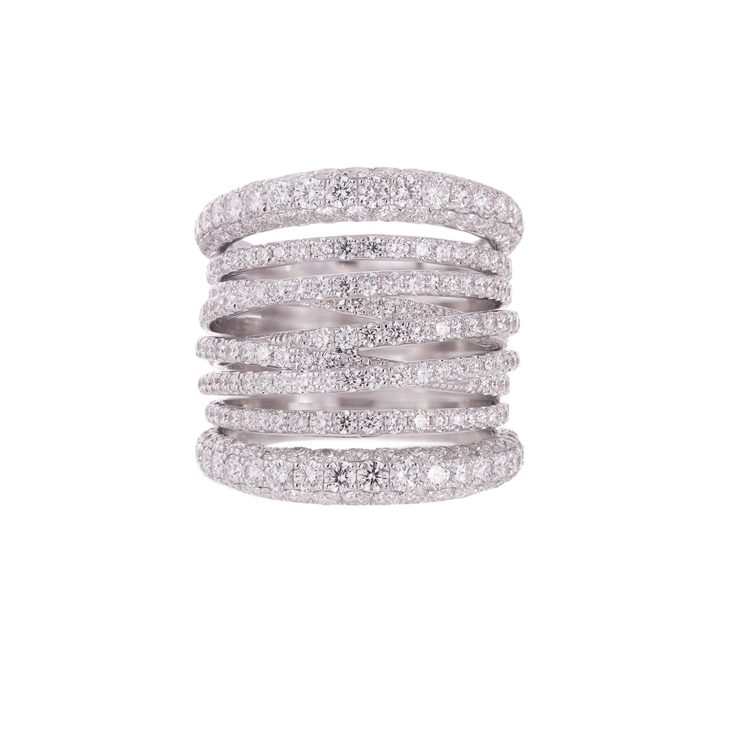 Diamond Tall Scribble Ring - Sidney Garber