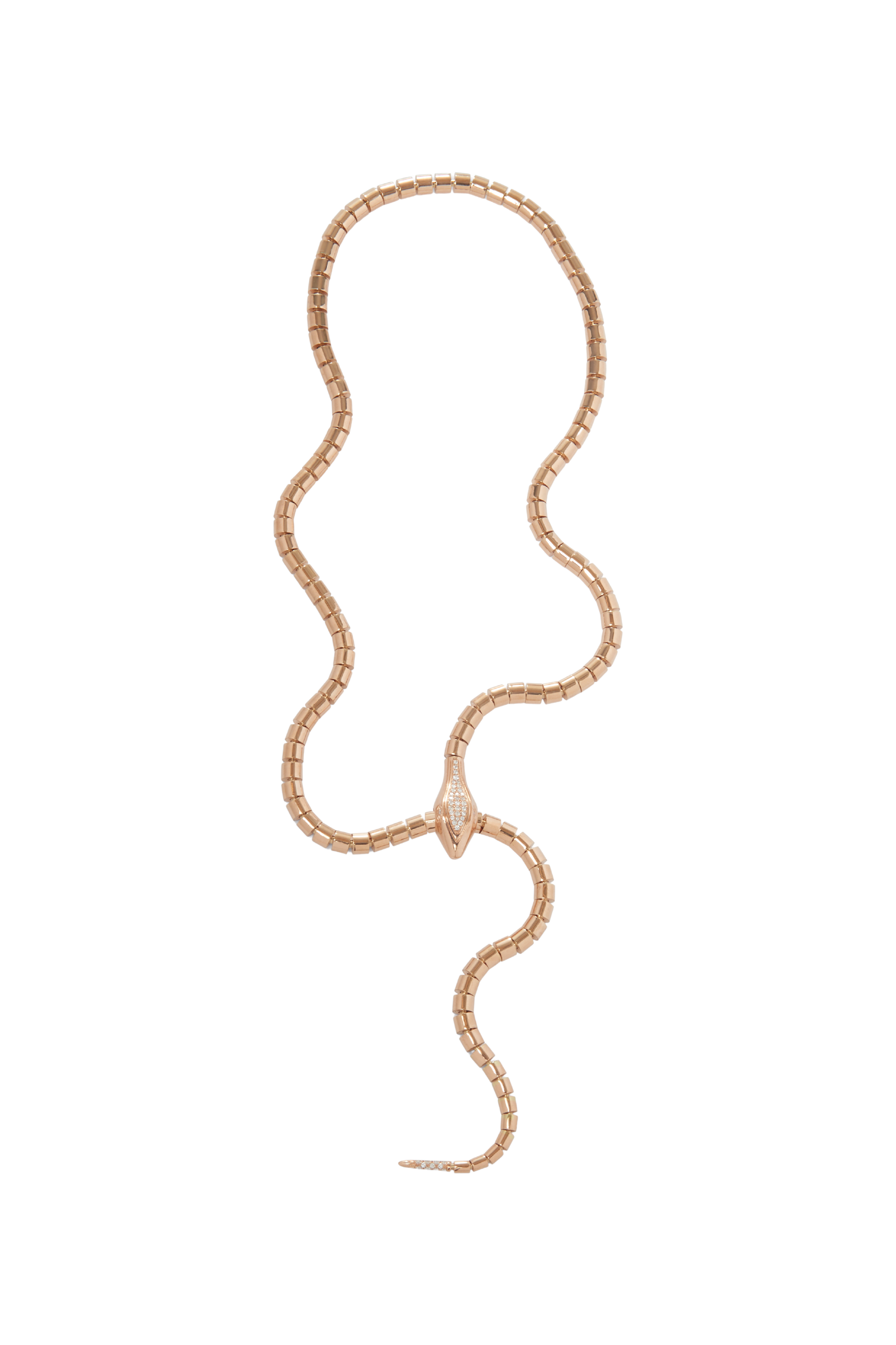 Wrap Around Snake Lariat with Diamonds