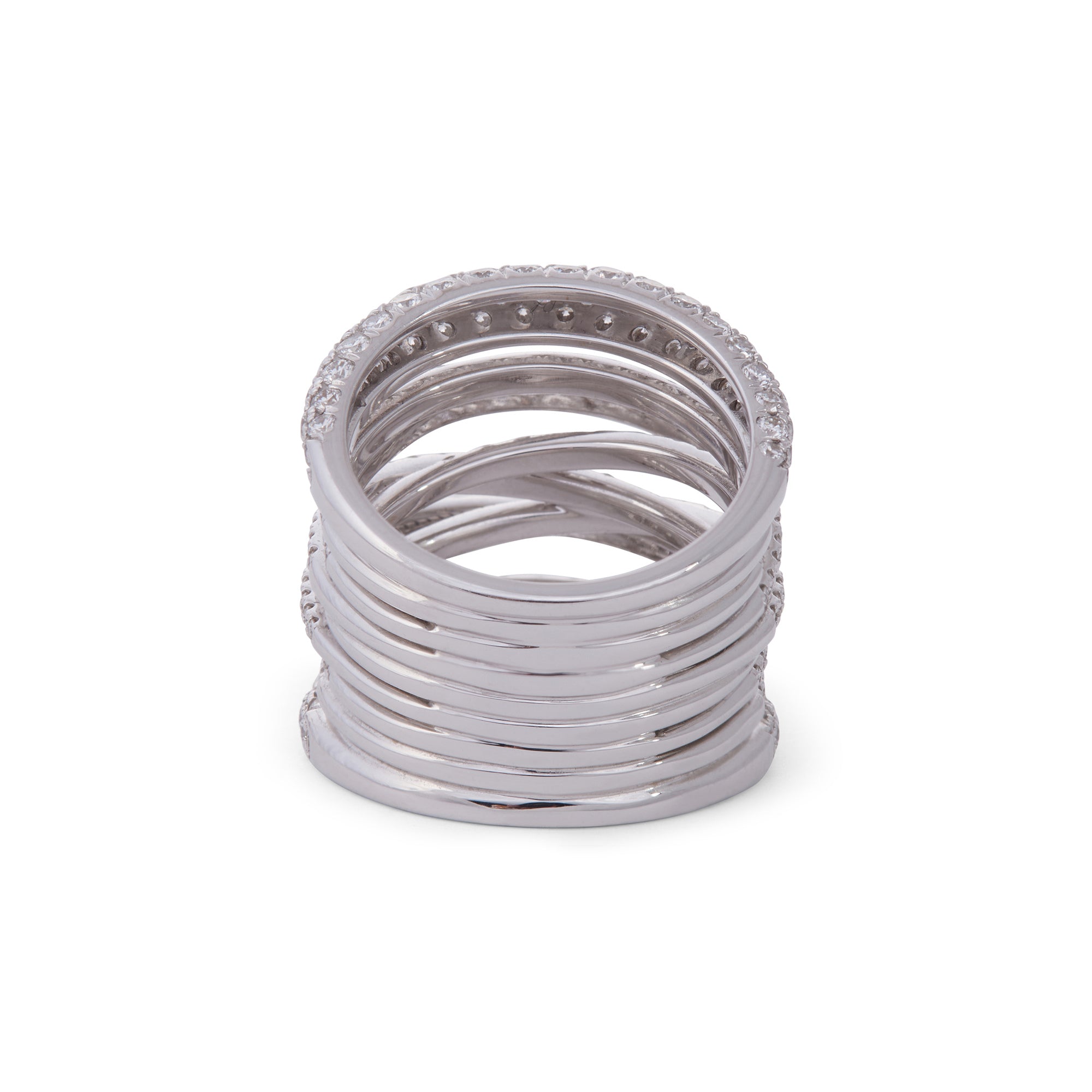 Tall Diamond Scribble Ring