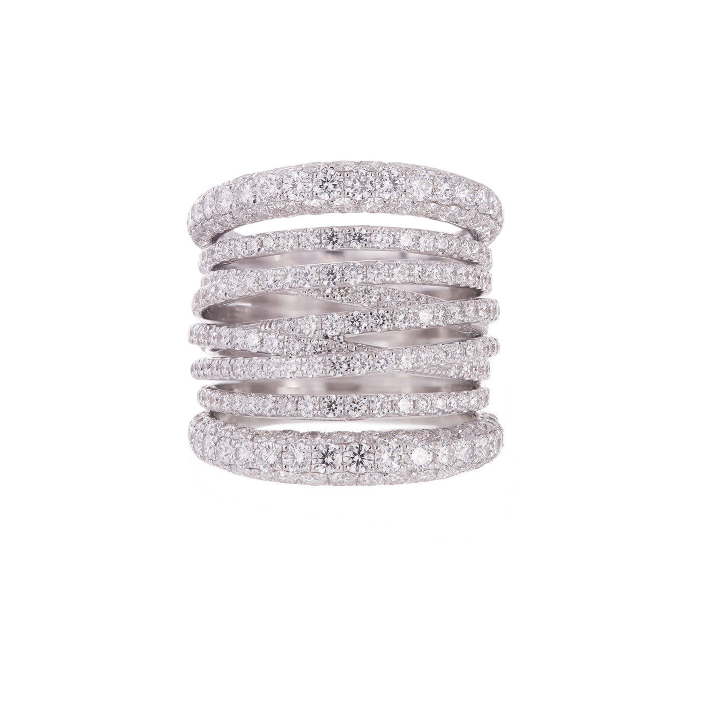 Tall Scribble Ring with Diamonds