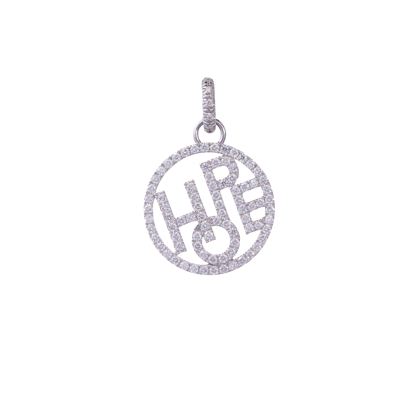 Hope Charm with Diamonds - Large | White Gold | Charms Charms & Pendants