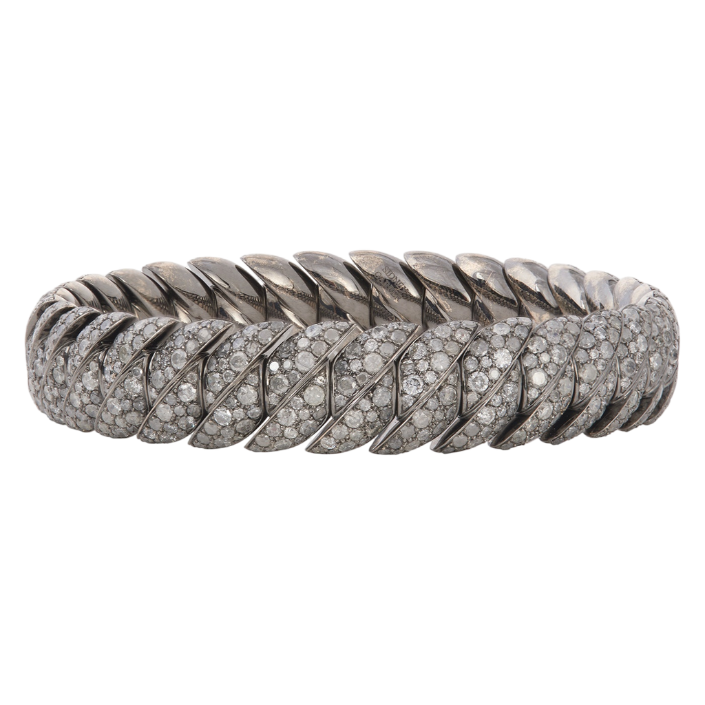 Wave Link Bracelet with Diamonds - Sidney Garber