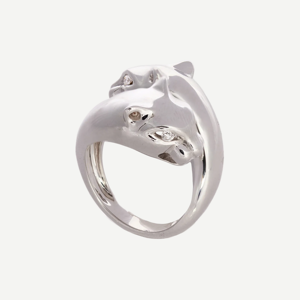 Passionate Panther Ring with Diamonds | White Gold | Rings