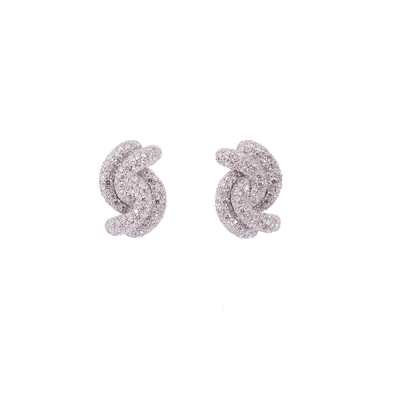 Petite Pave Swirl Earrings
