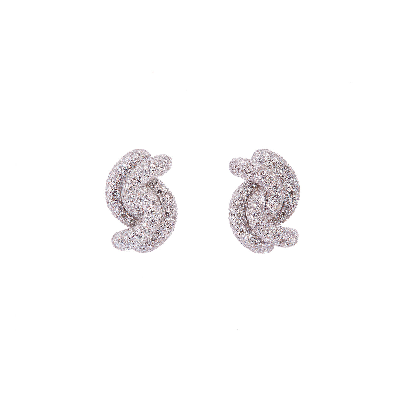 Petite Pavé Swirl Earrings with Diamonds showcasing elegant swirl earrings design
