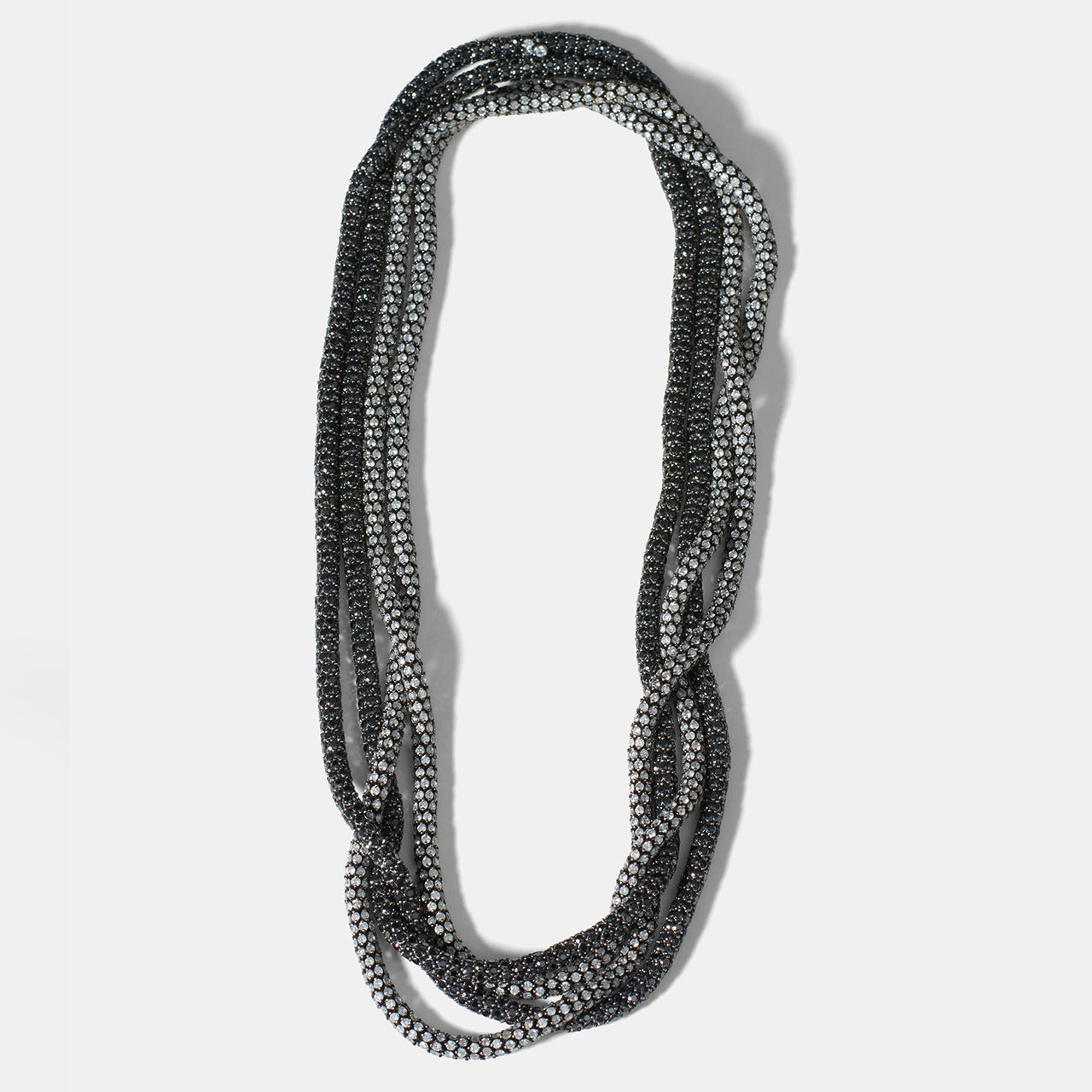 Rope Necklace with Black Diamonds