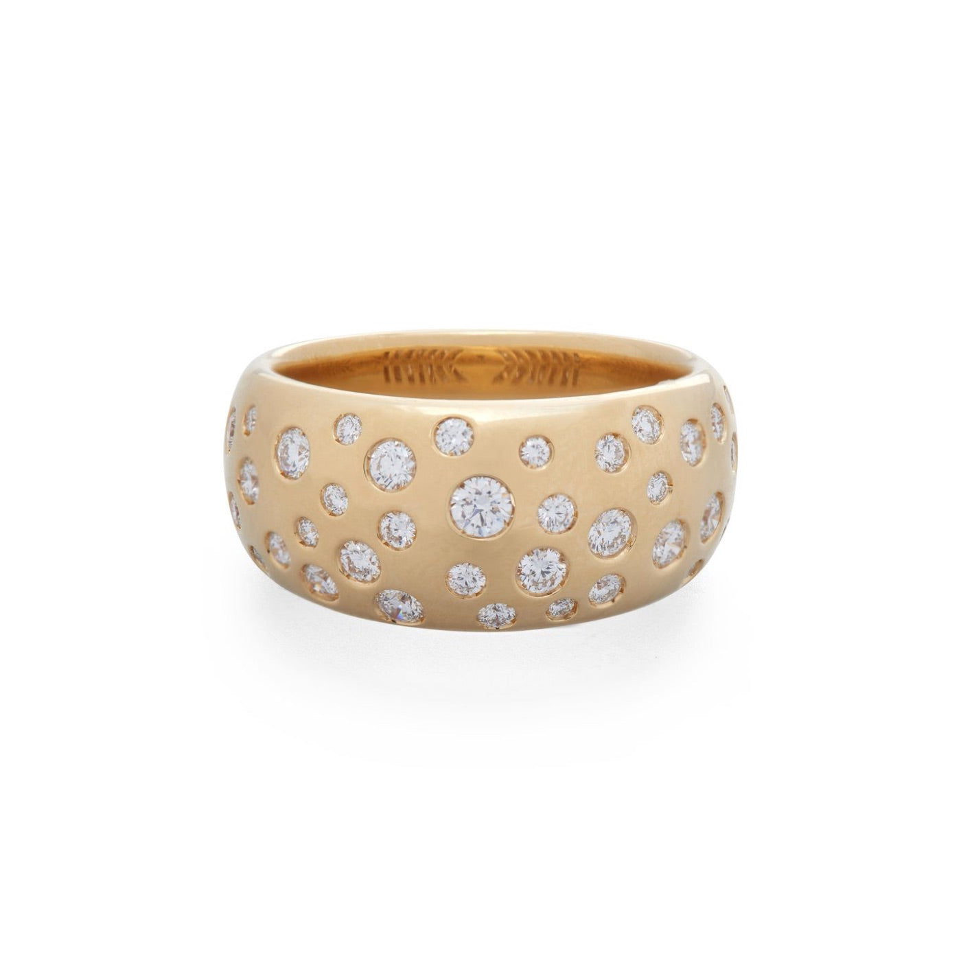 Spotted Soft Volume Ring with Diamonds - Sidney Garber Spotted Soft Volume Ring with Diamonds - Sidney Garber