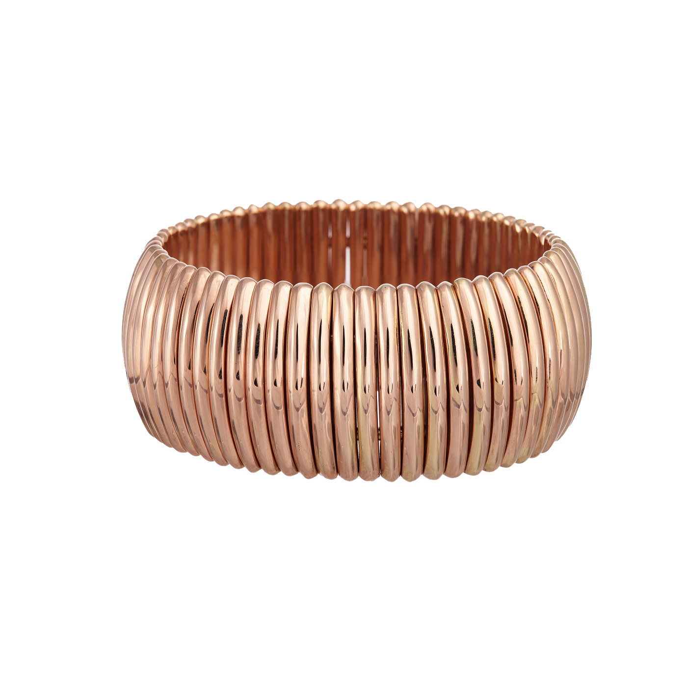 Rose gold candle holder on a transparent background