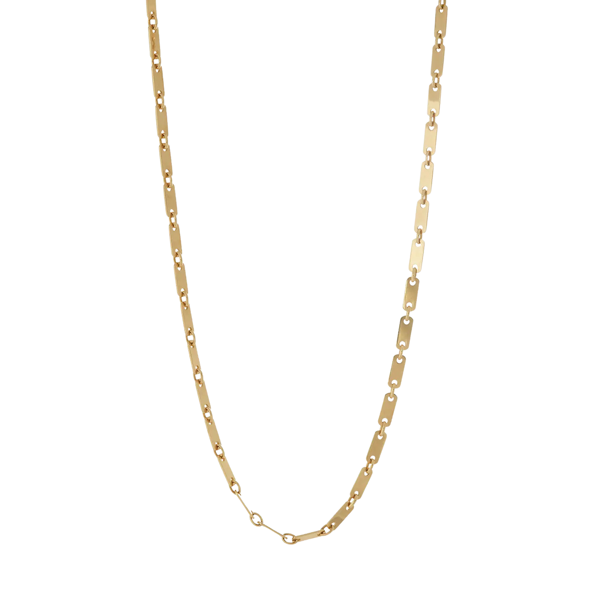 Tab Rabeka Gold Tab Chain Necklace in Yellow Gold - Sidney Garber