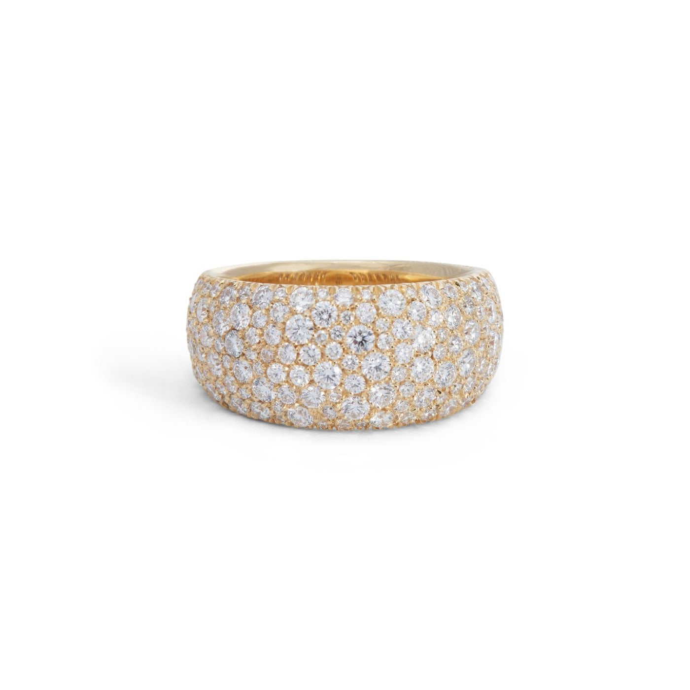 Pavé Soft Volume Ring with Diamonds | Yellow Gold Diamond Pavé | Rings