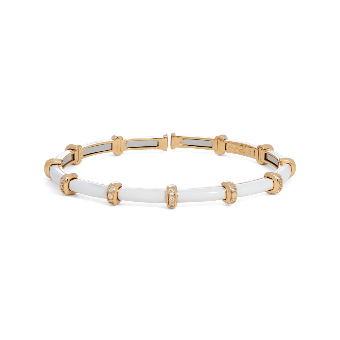 White Enamel Carly Bracelet with Diamonds - Sidney