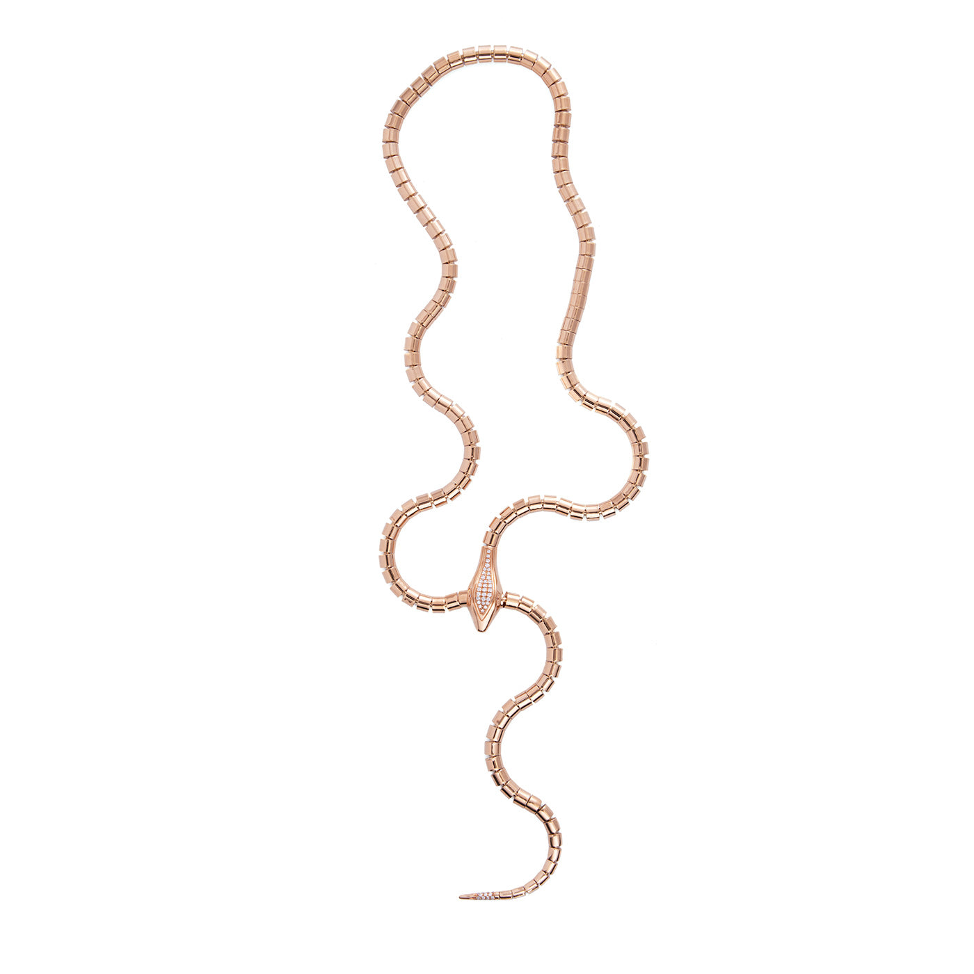 Wrap Around Snake Lariat with Diamonds - Sidney Garber