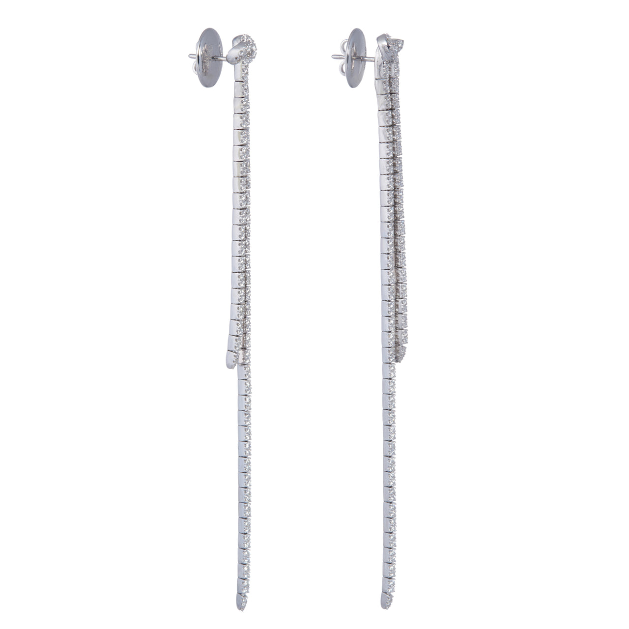 Long Knot Earrings with Diamond Pavé