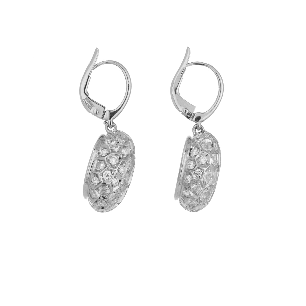 Honeycomb Earrings with Diamonds - Small