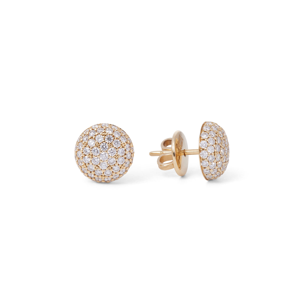 Perfect Pavé Button Earrings with Diamonds