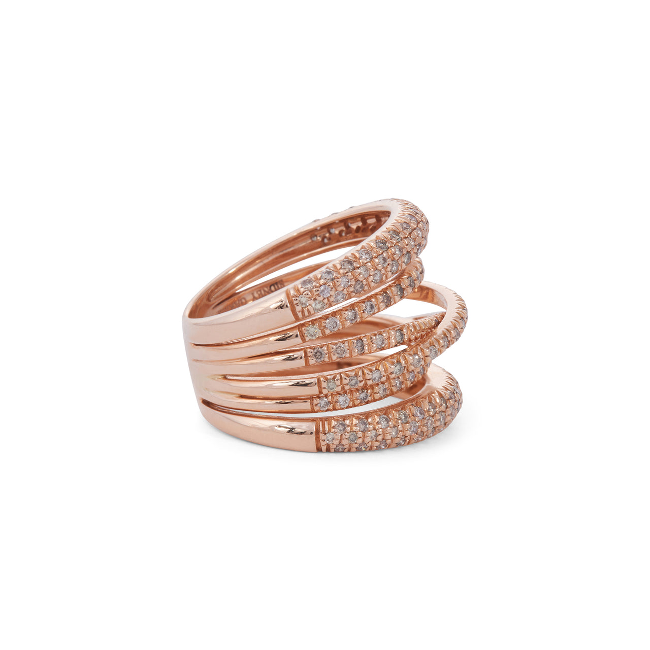 Scribble Ring with Cognac Diamonds