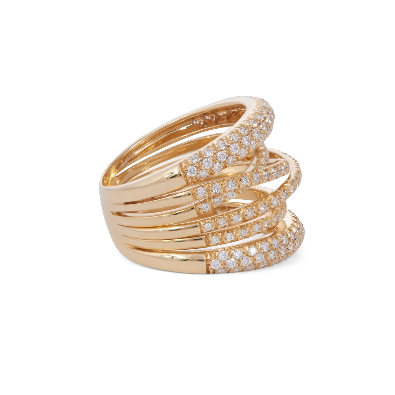 Scribble Ring with Diamonds