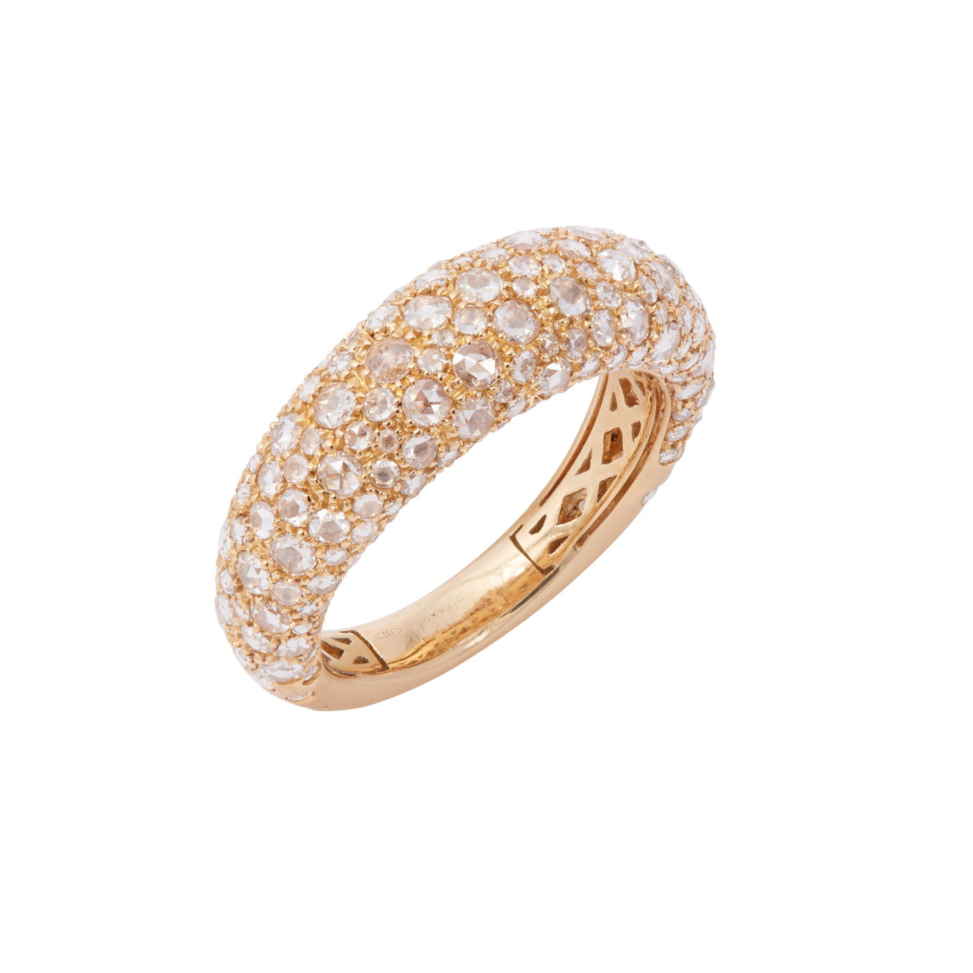 Domed Rosebud Ring with Diamonds | Yellow Gold | Rings