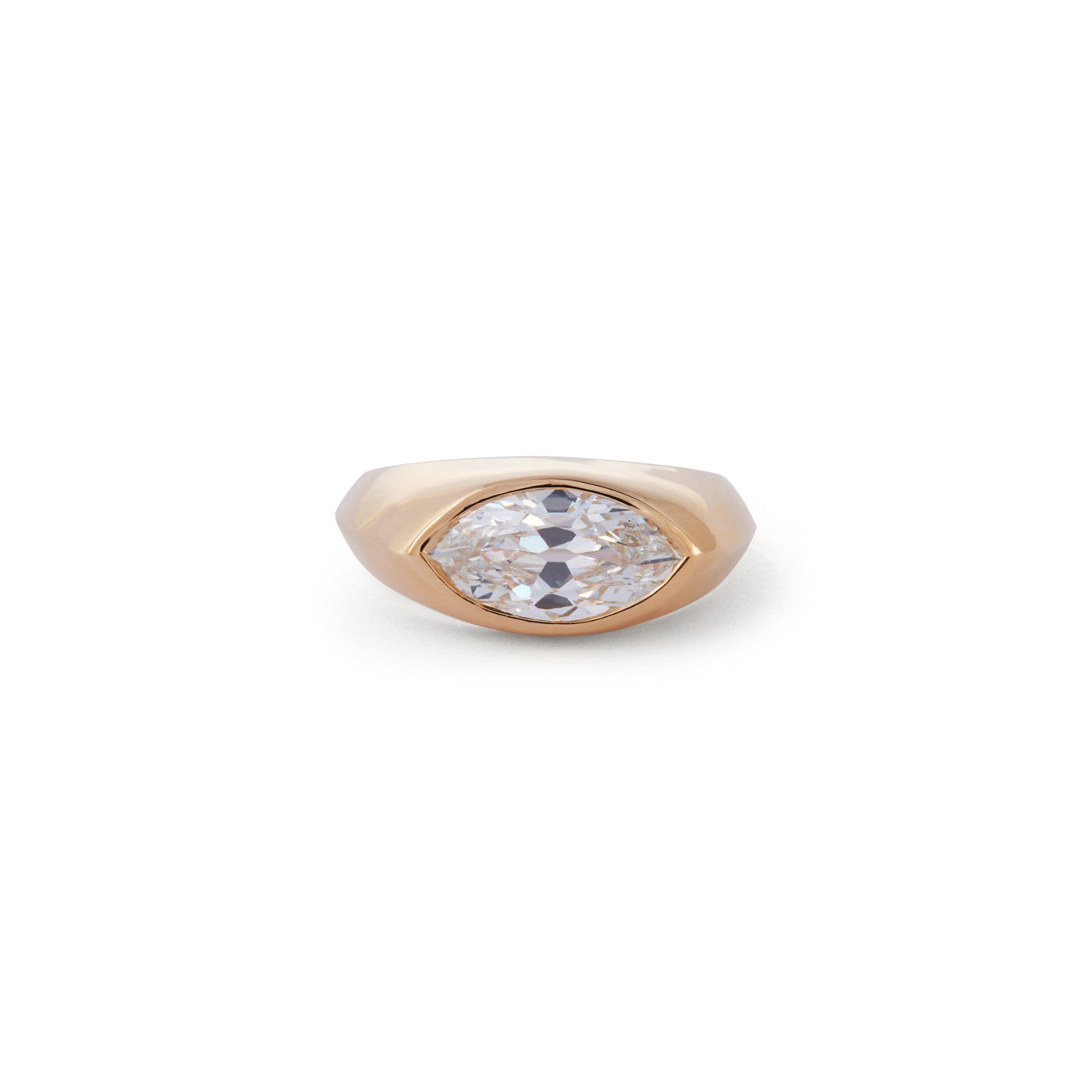 Marquise Ring with Diamond | Yellow Gold | Rings