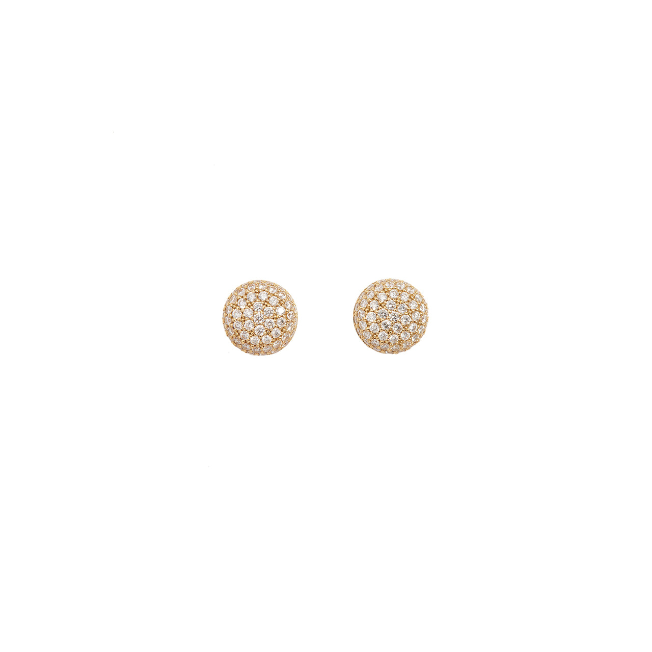 Perfect Pavé Button Earrings with Diamonds
