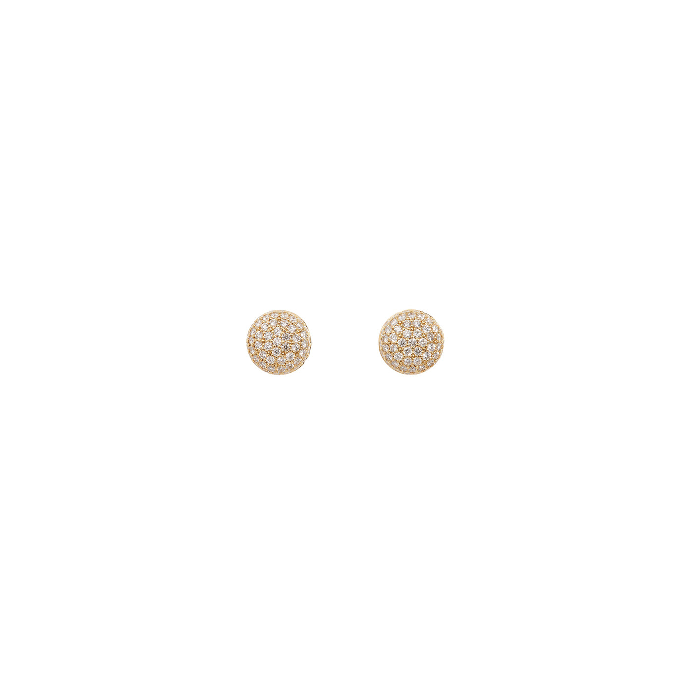 Perfect Pavé Button Earrings with Diamonds | Yellow Gold Diamond Pavé / Small | Earrings